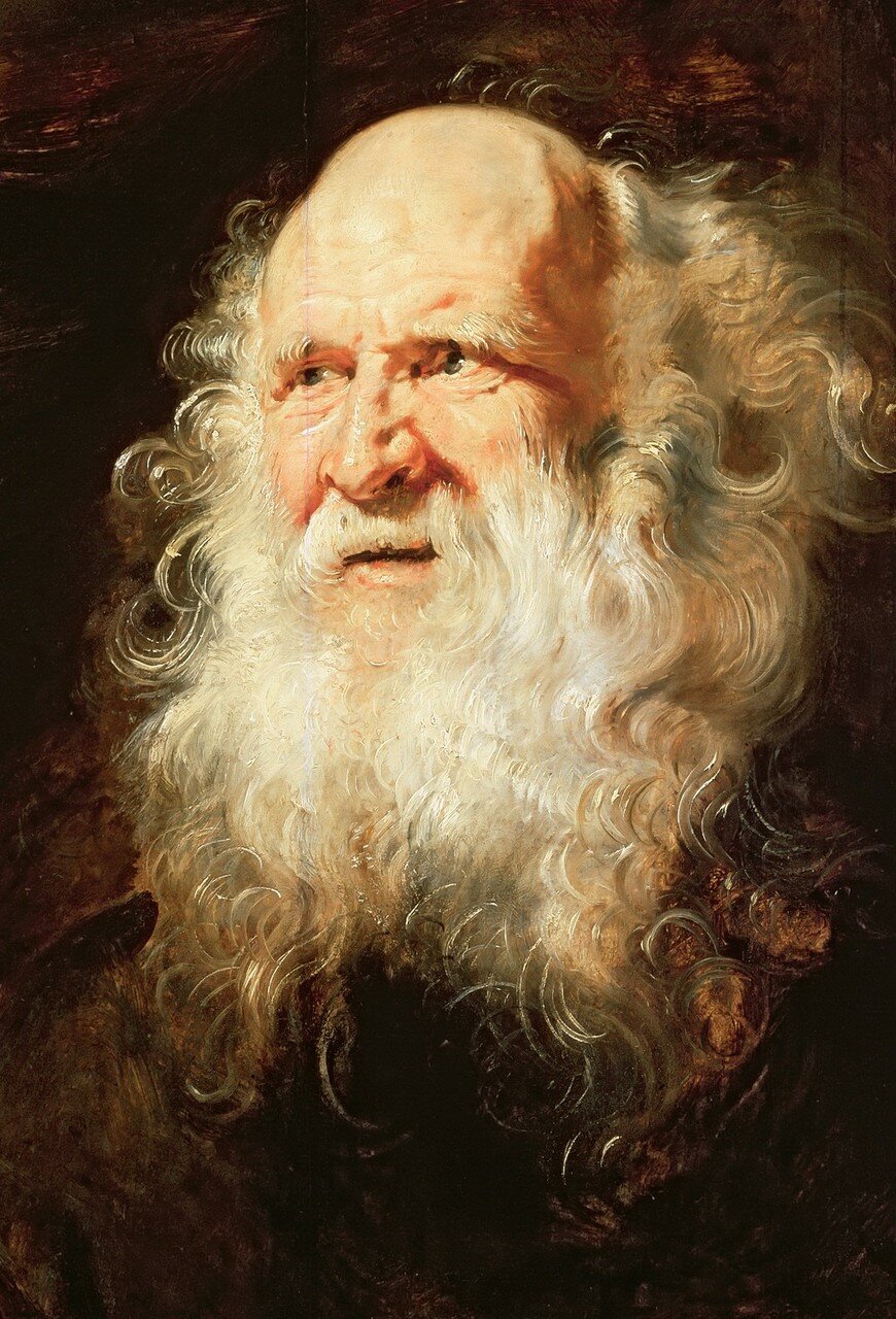 Retrato de un anciano de Rubens con su técnica de maestros antiguos