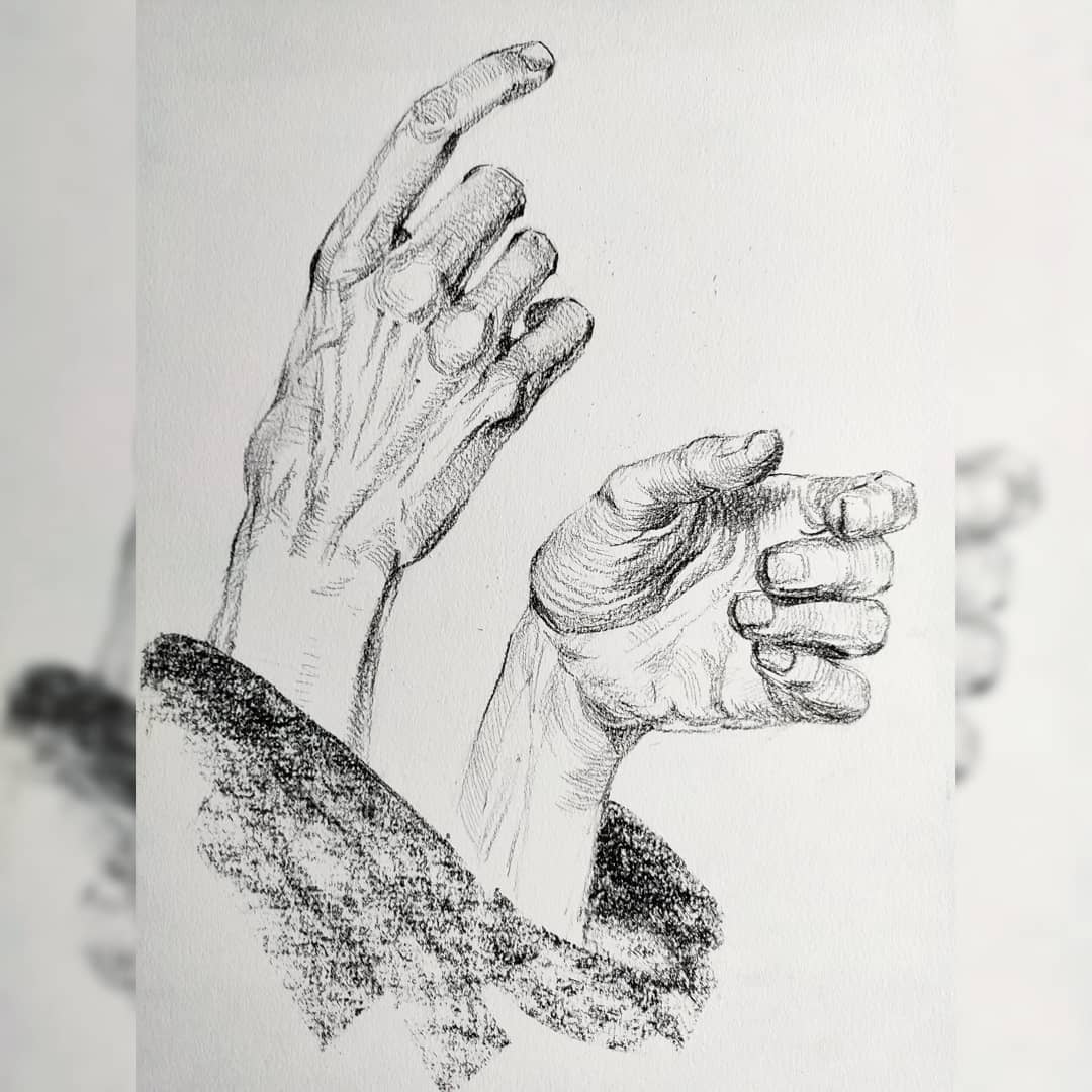 Las manos (2 dibujos y la anatomia) (3 hora)