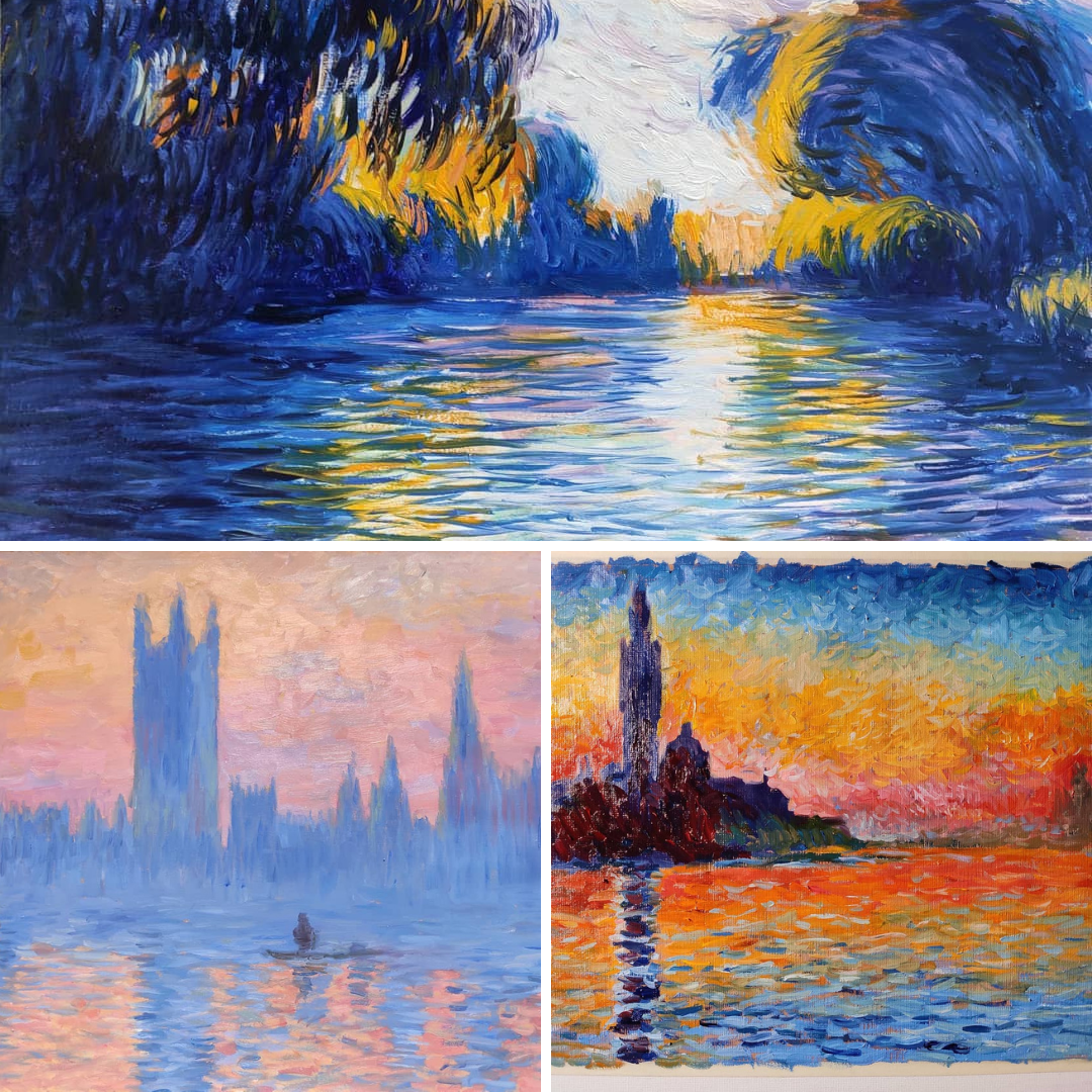 3 paisajes de Monet (copias maestras)