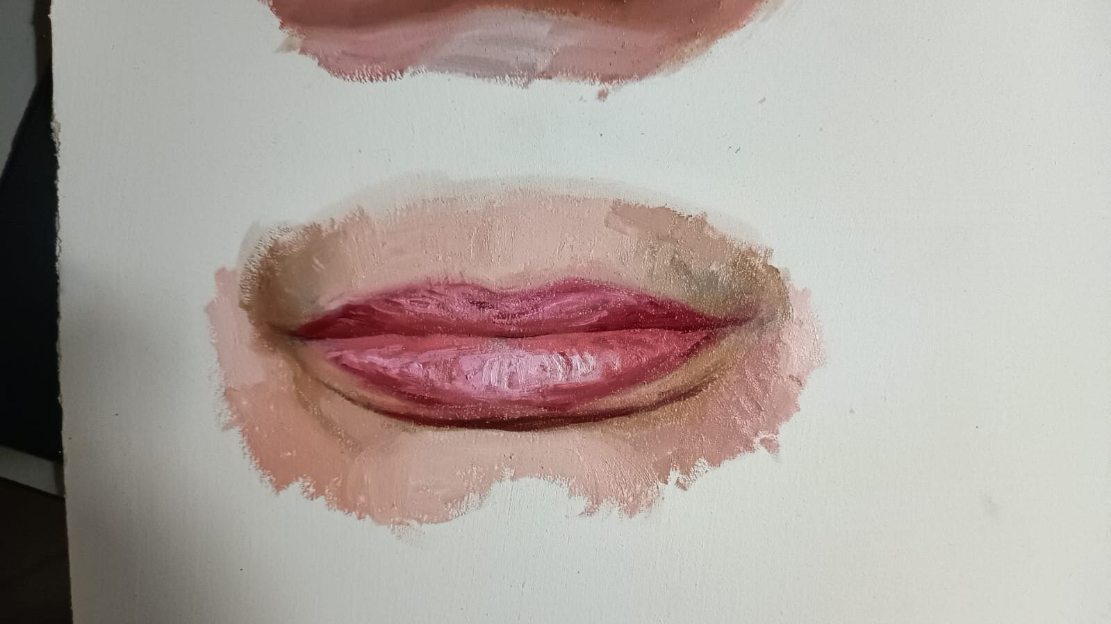 La anatomía de los labios al óleo (2 obras)