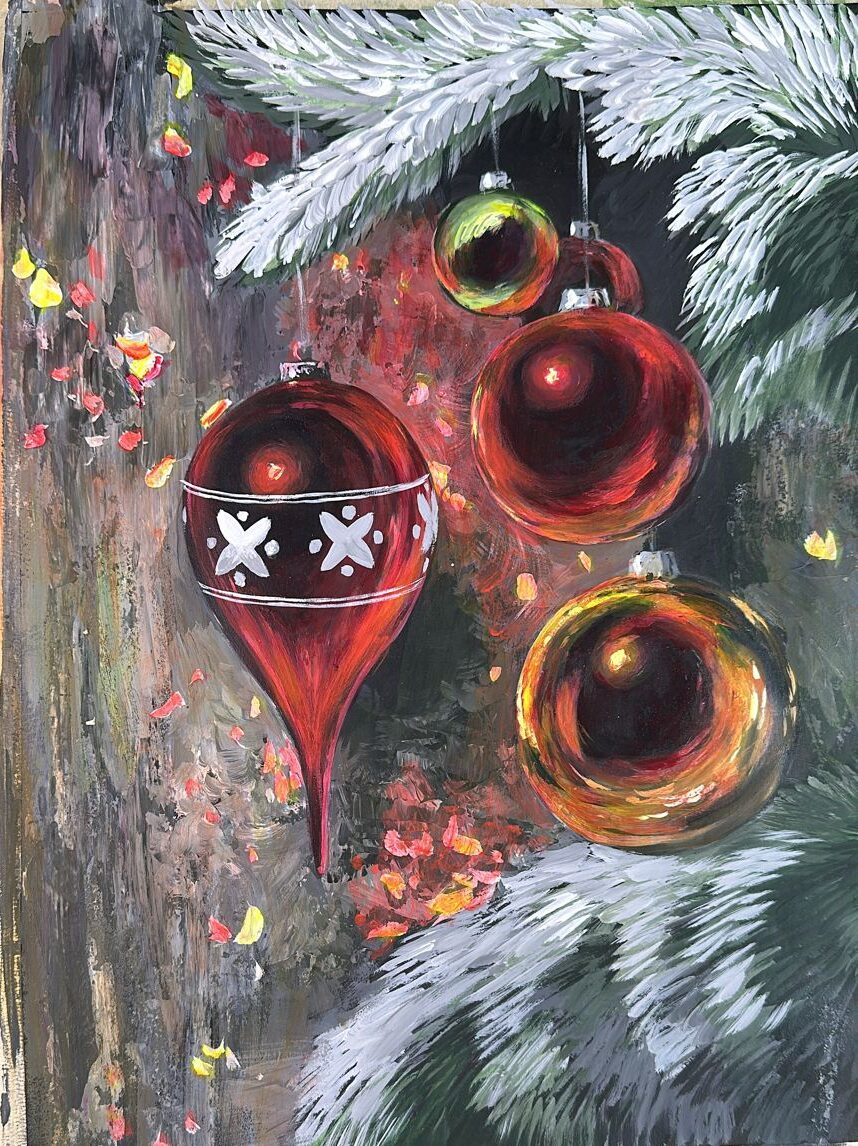 Cómo pintar las esferas navideñas con la grisalla y veladuras (3 horas)
