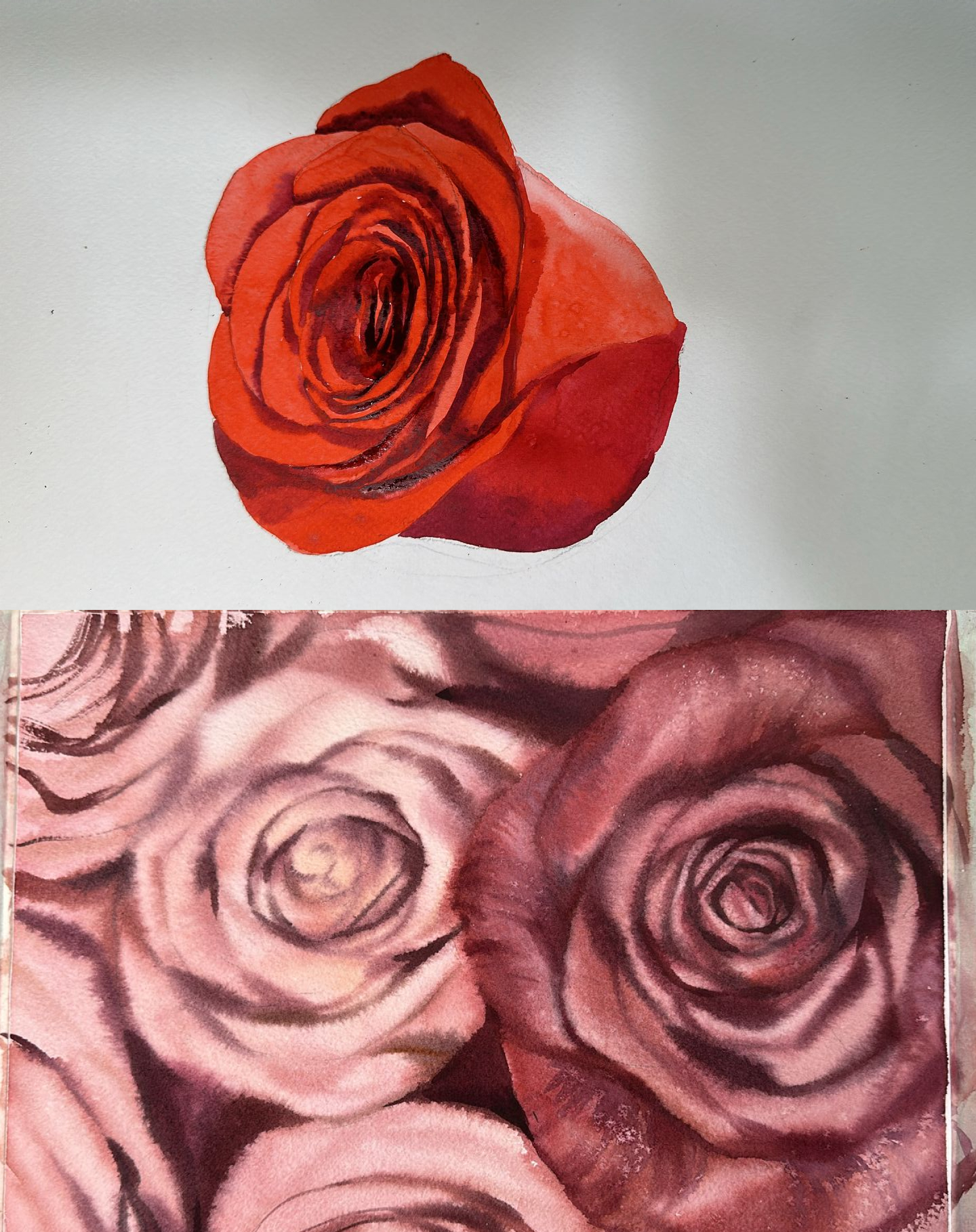 Cómo pintar rosas sobre mojado (3 ejercicios)