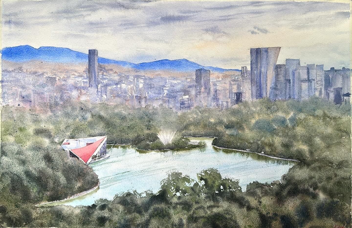 Paisaje de Chapultepec con lejanías (4 horas)